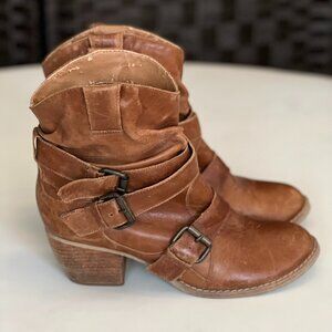BP. Distressed Leather Booties. Size 9